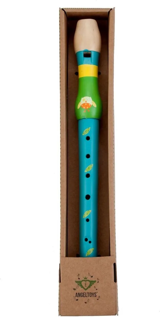 Angel Toys Blauwe Uil-Blokfluit - Blauw/Groen