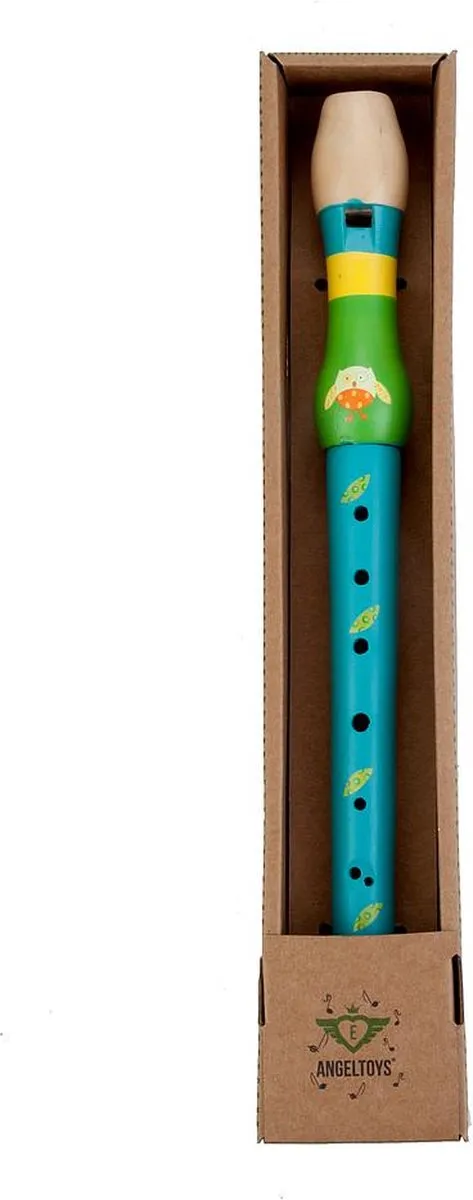Angel Toys Blauwe Uil-Blokfluit - Blauw/Groen