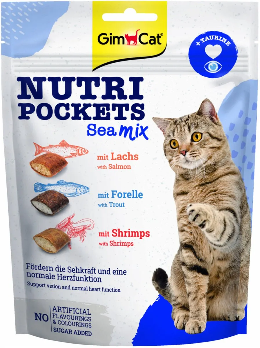 GimCat Nutri Pockets Kattensnack Mix Zeevis 150g