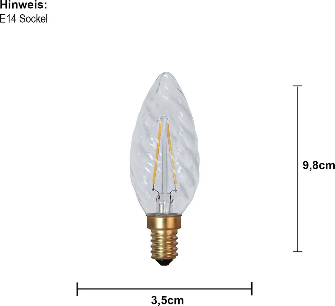 Star Trading Kaarslamp E14 1.5W Super Warm Wit