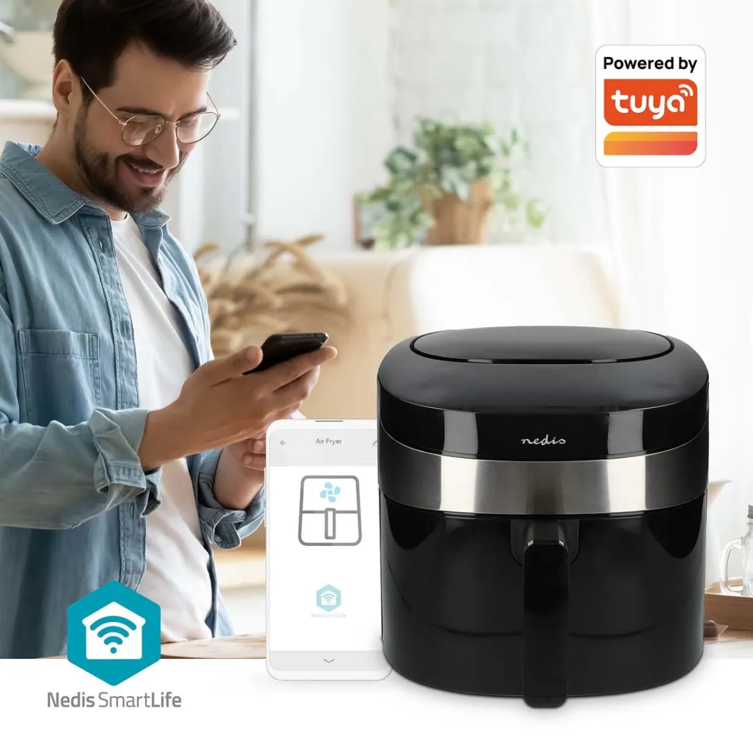 Nedis SmartLife Airfryer XXL Wi-Fi 7,2L - 8 Programma's - Zwart