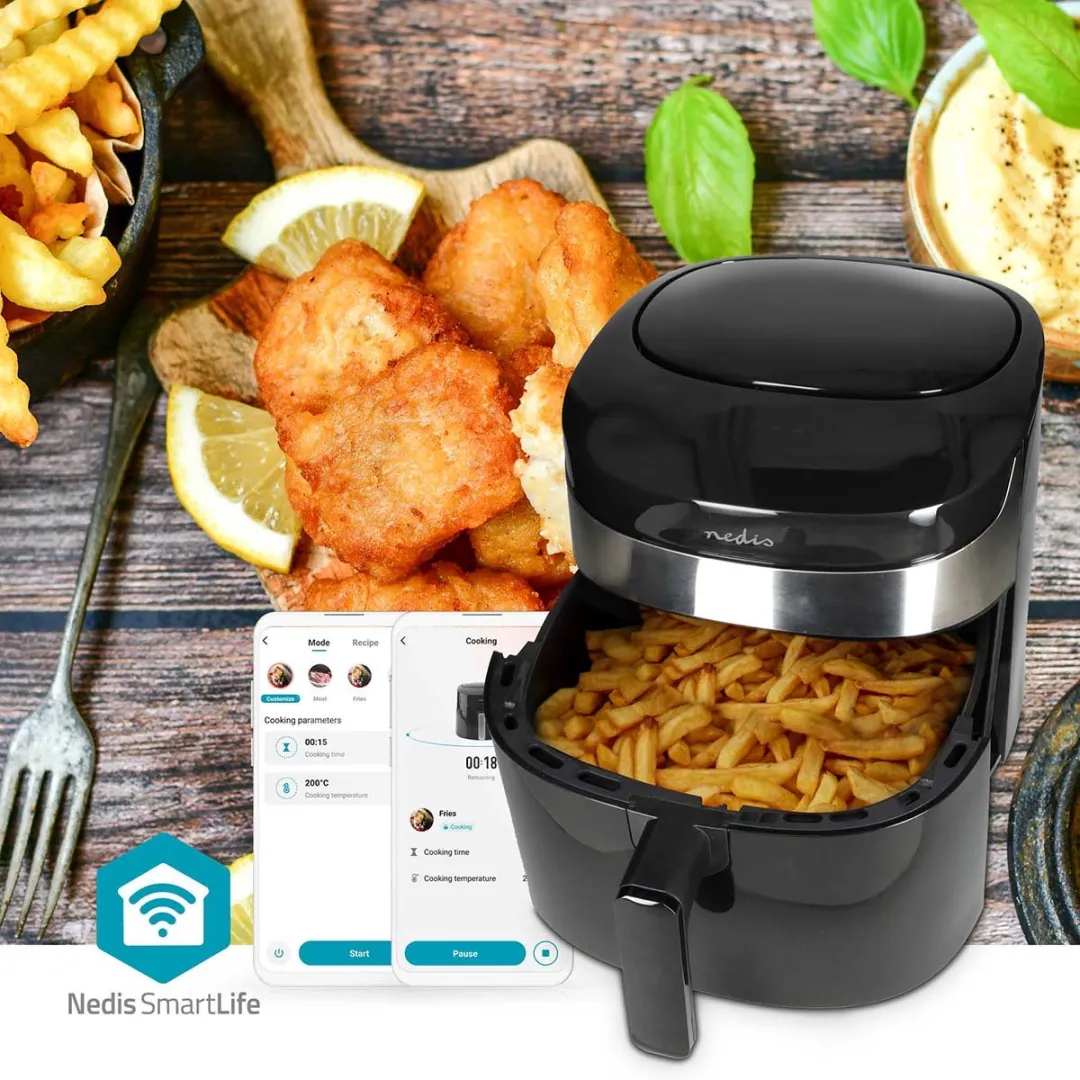 Nedis SmartLife Airfryer XXL Wi-Fi 7,2L - 8 Programma's - Zwart - afbeelding 6 van 6