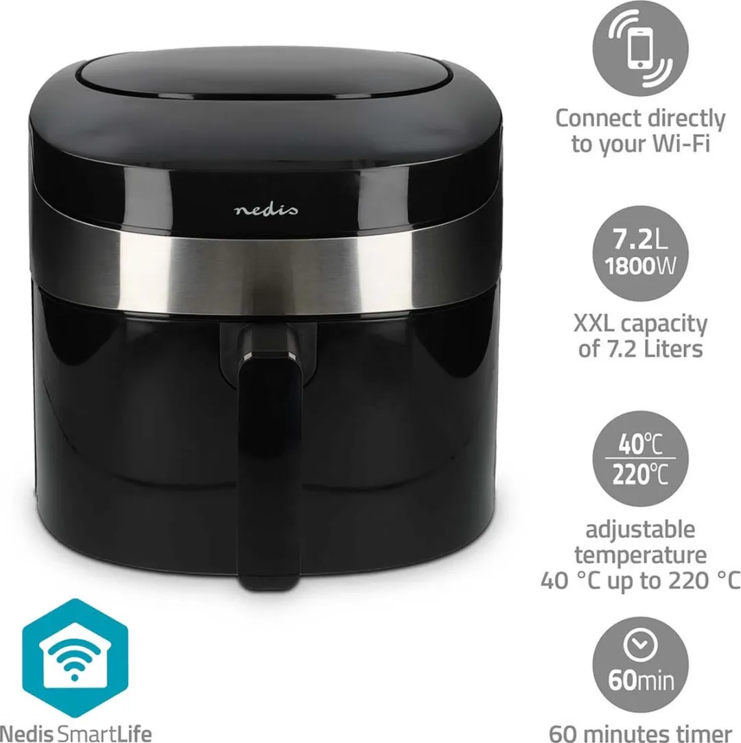 Nedis SmartLife Airfryer XXL Wi-Fi 7,2L