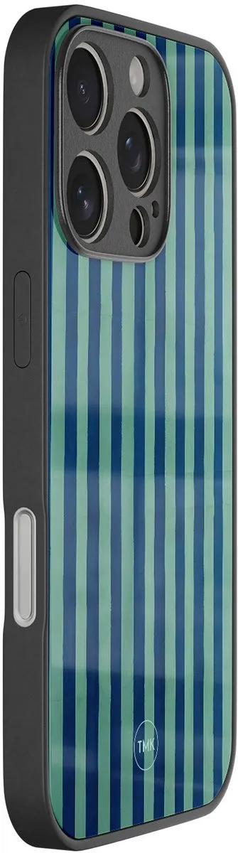 Casevibes iPhone 16 Pro Hoesje - Blauw met Strepen