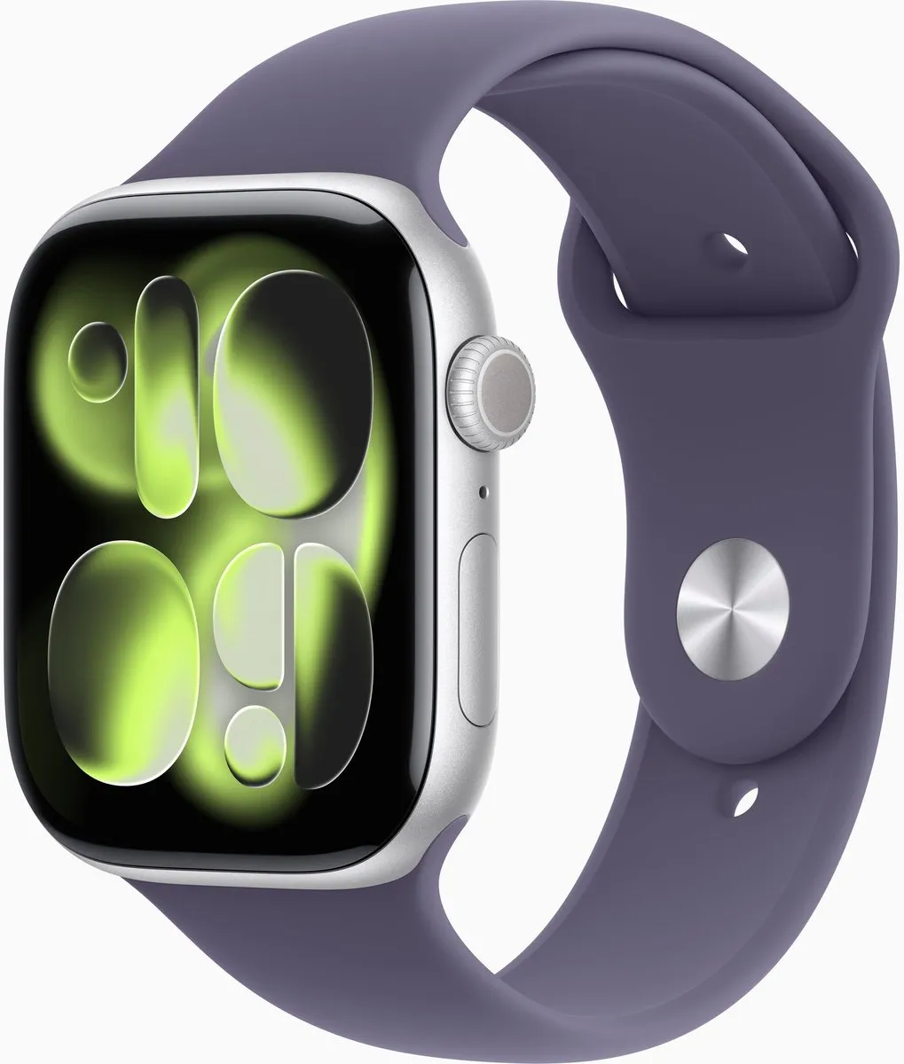 Apple Watch 11 46mm Zilver Paars Sportband - 370mAh