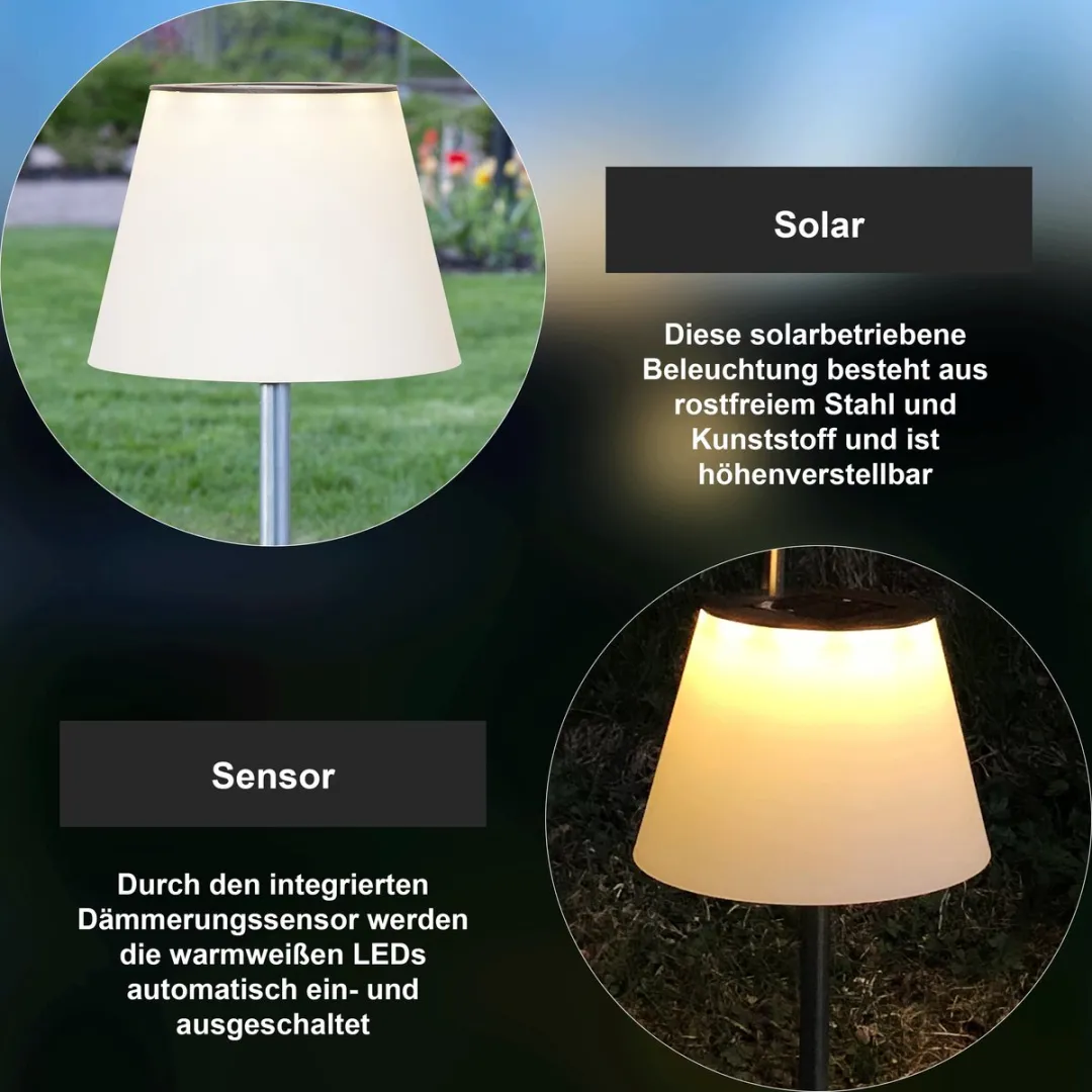 Star Trading Solini LED Zonne Tuinlamp - Wit - afbeelding 6 van 6