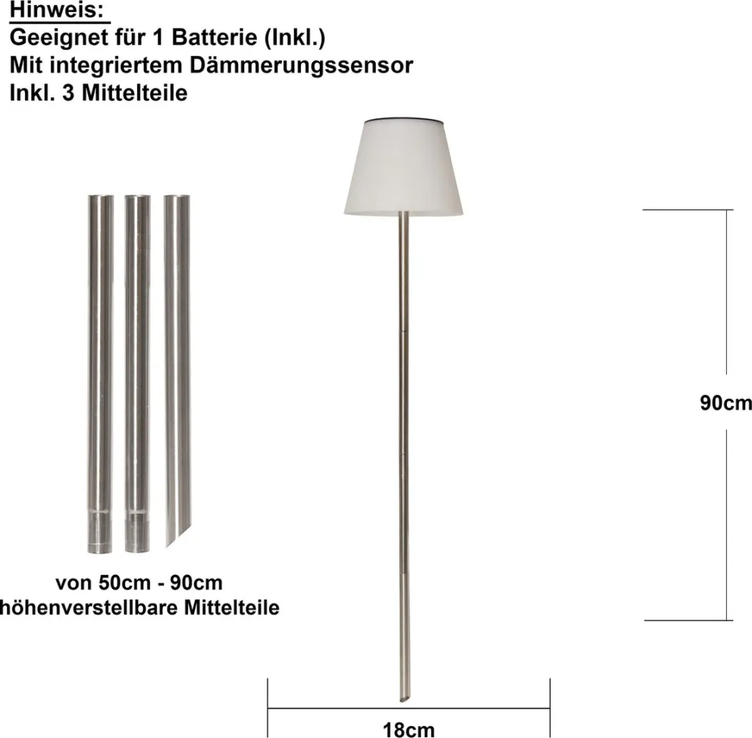 Star Trading Solini LED Zonne Tuinlamp - Wit
