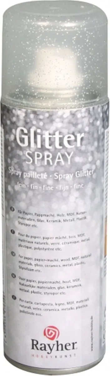 Rayher Verfspray Zilver Glitters 125ml