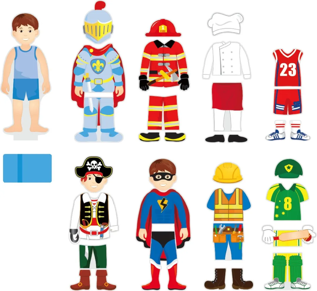 Viga Toys Aankleedfiguur Jongen 36-delig - Multi Color