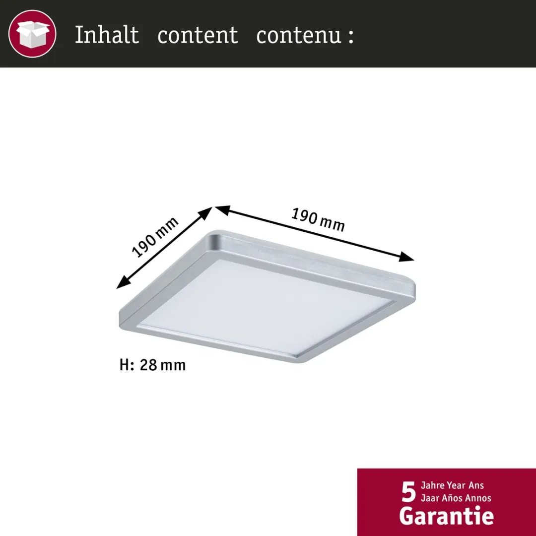 Paulmann Atria Shine LED-paneel 11,2W 900lm 4000K - Chroom mat - afbeelding 6 van 6