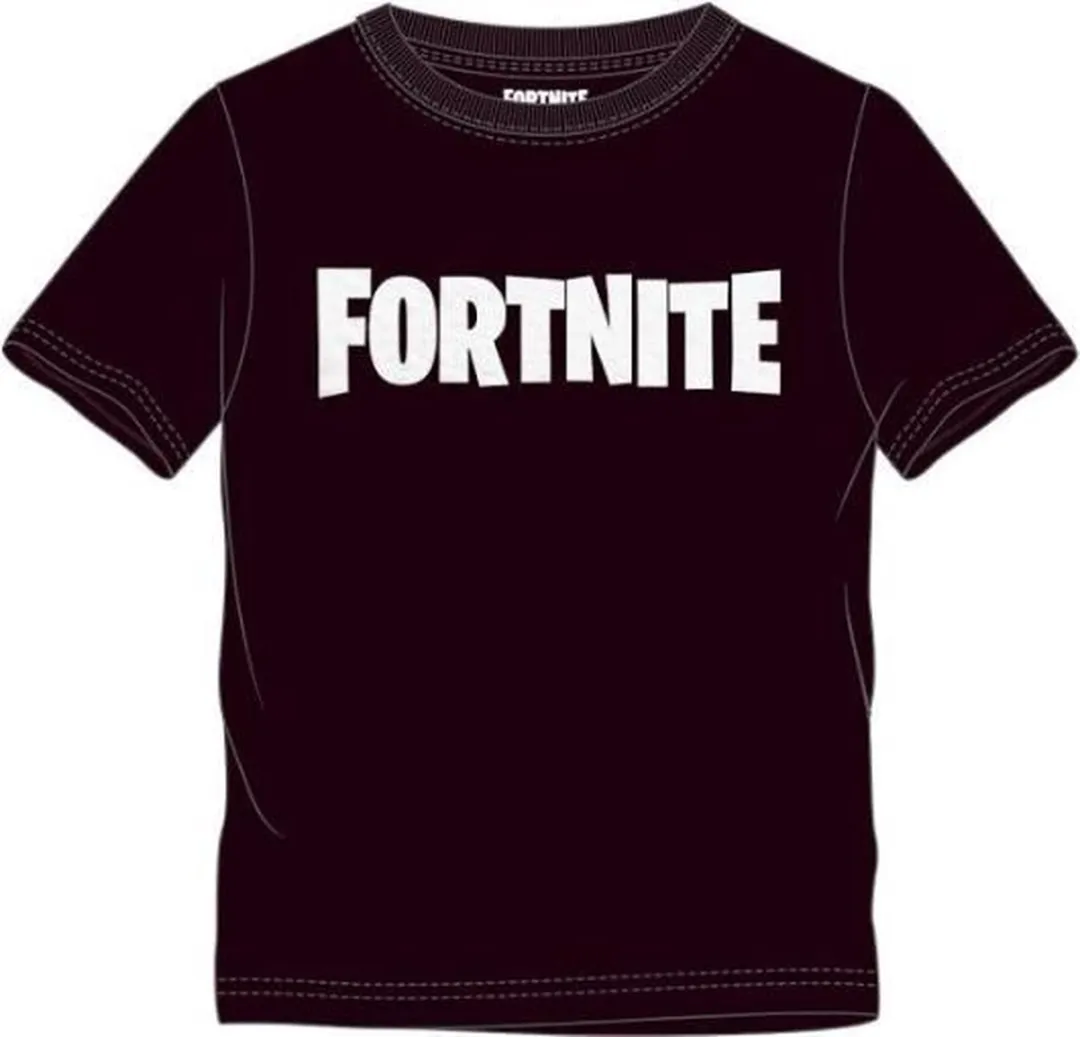 Fortnite - Logo Zwart T-Shirt Kinderen 164cm -14 Jaar
