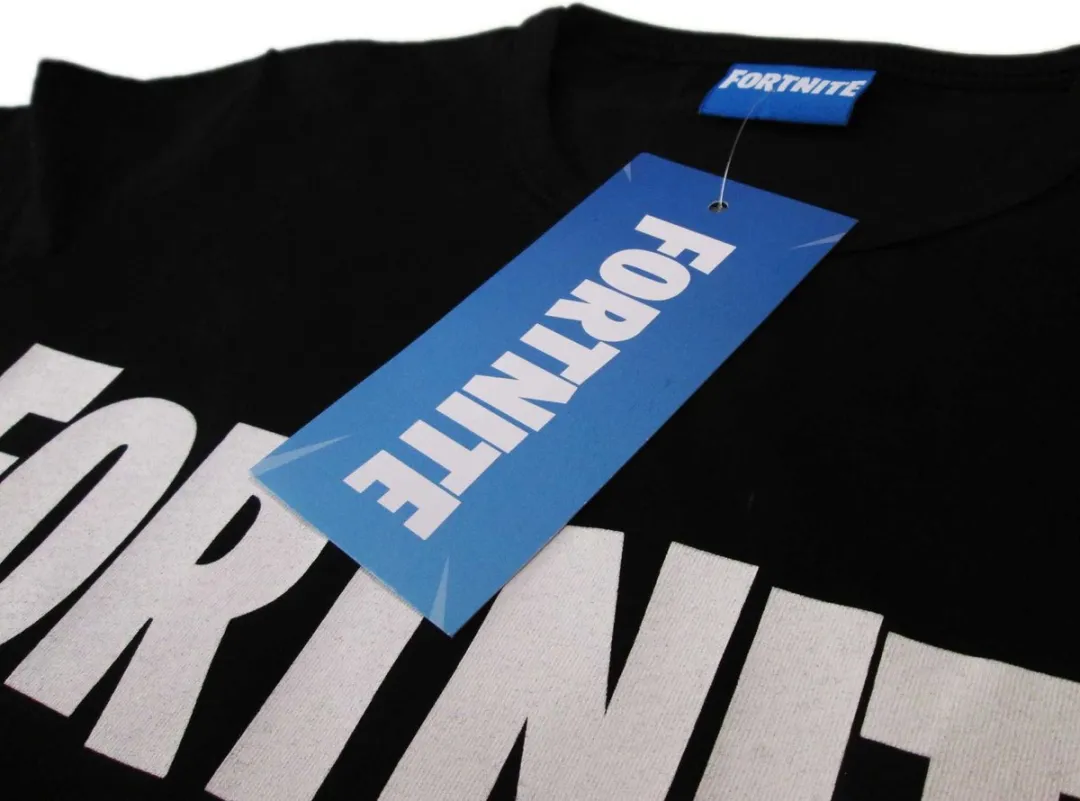 Fortnite - Logo Zwart T-Shirt Kinderen 164cm -14 Jaar