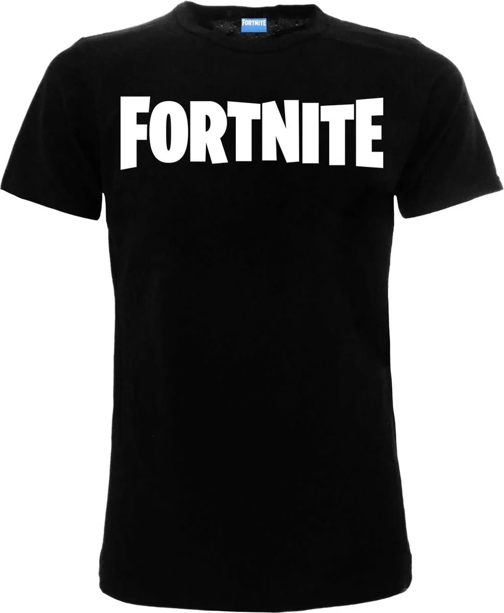 Fortnite - Logo Zwart T-Shirt Kinderen 164cm -14 Jaar