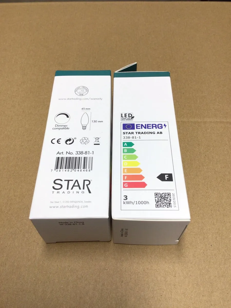 Star Trading Kaarslamp E14 3W Super Warm Wit - Dimbaar