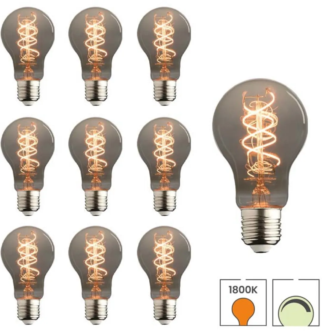 Lybardo - E27 LED Lamp - 10-pack - 6.6W Dimbaar - 1800K Extra Warmwit Licht