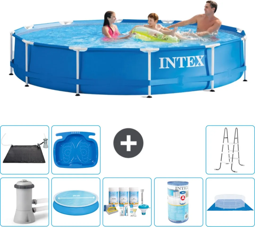 Intex 28212GN-Blauw Rond Frame Zwembad 366x76cm