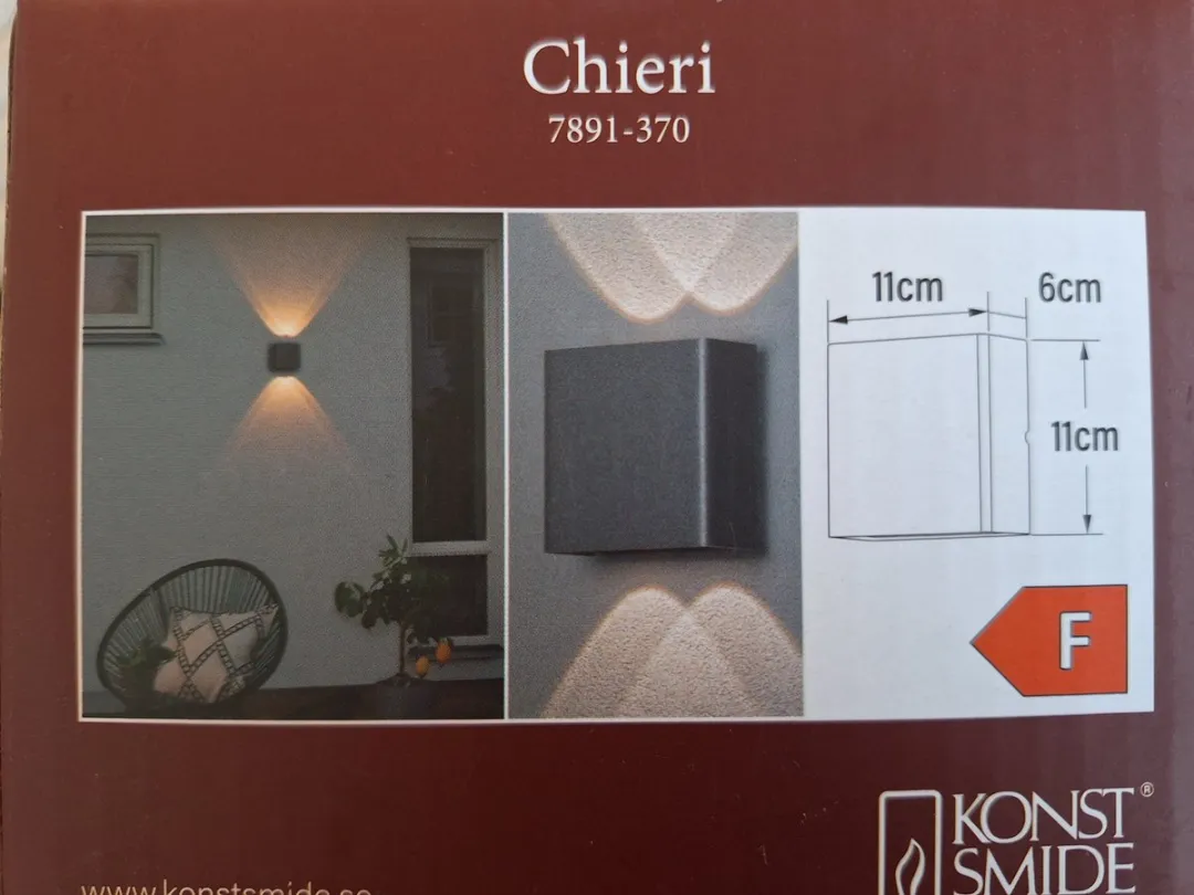 Konstsmide Chieri Wandlamp - 4x Warmwit 1W - Antraciet