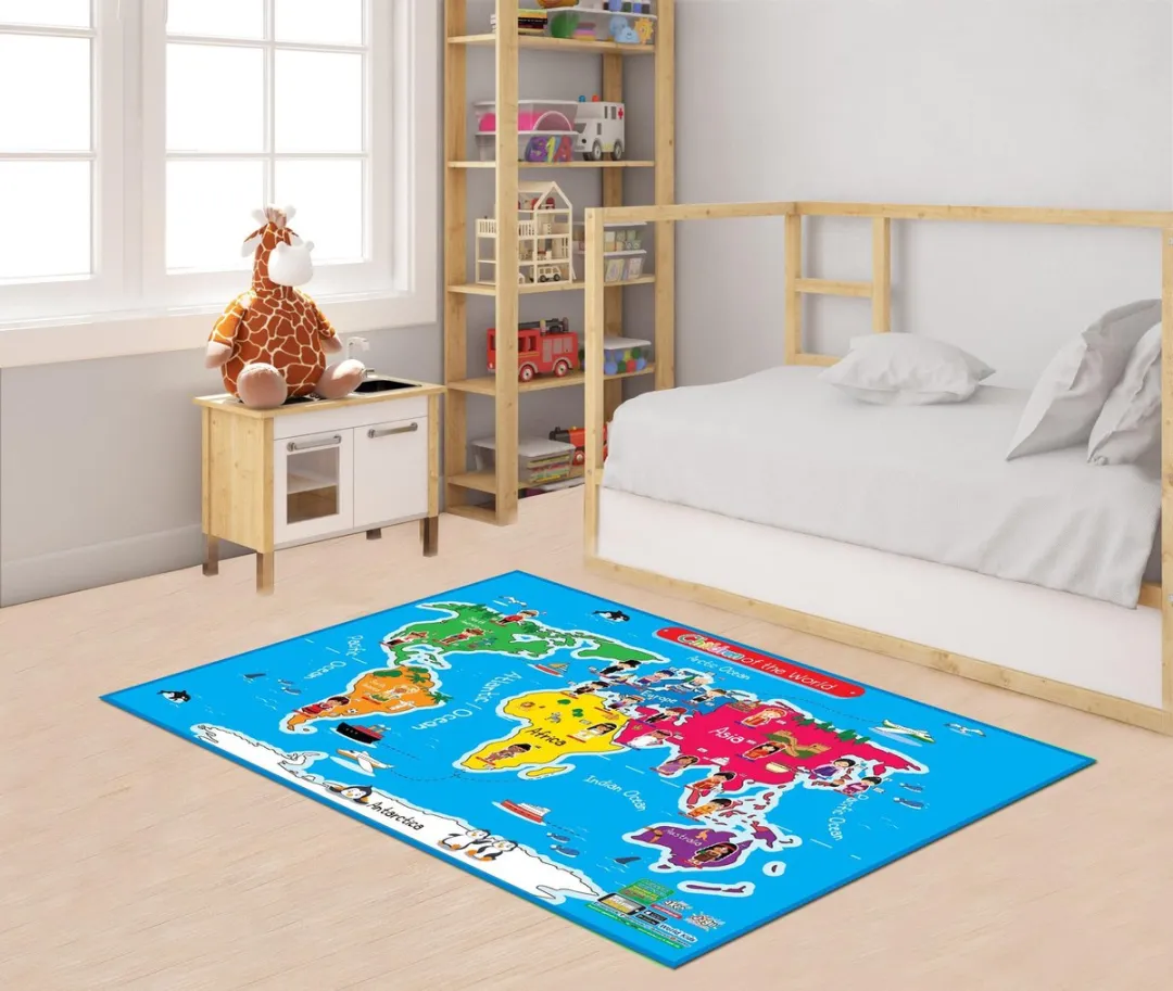 Akar Toys - World - Speelmat / Speeltapijt / Speelmat Foam / Speelgoed / Met GRATIS App - 150x100cm