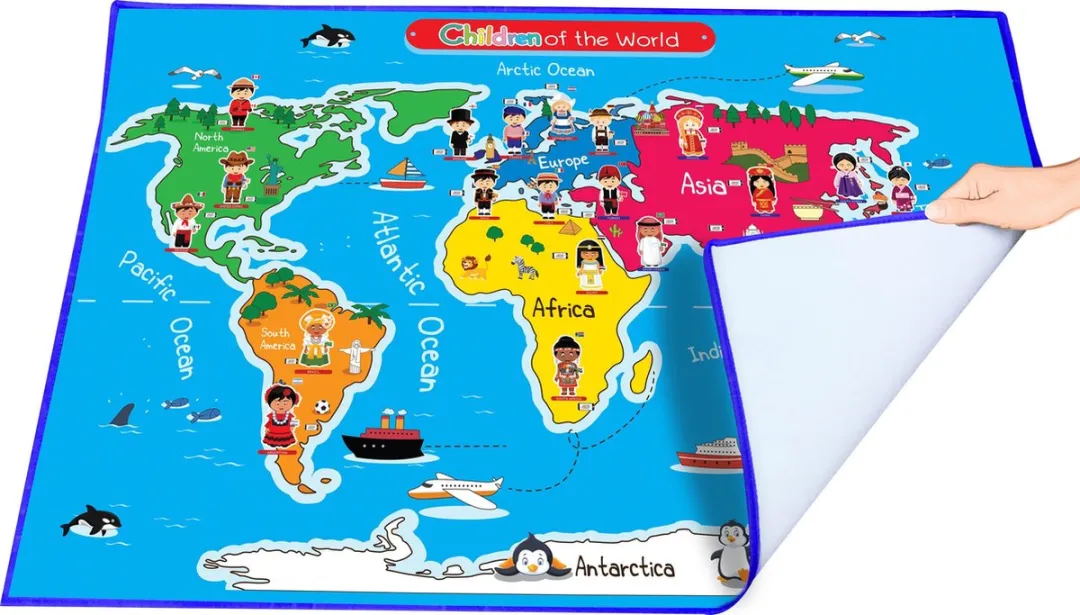 Akar Toys - World - Speelmat / Speeltapijt / Speelmat Foam / Speelgoed / Met GRATIS App - 150x100cm