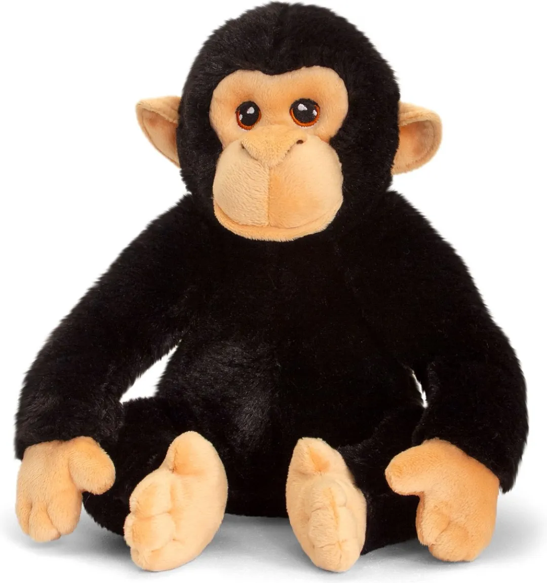 Keel Toys Chimpansee Knuffel - 25 cm - Zwart