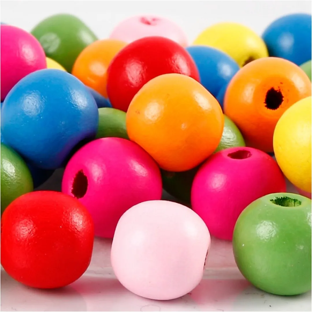Creativ Company Houten Kralen 12mm - Multicolor - 40 Stuks