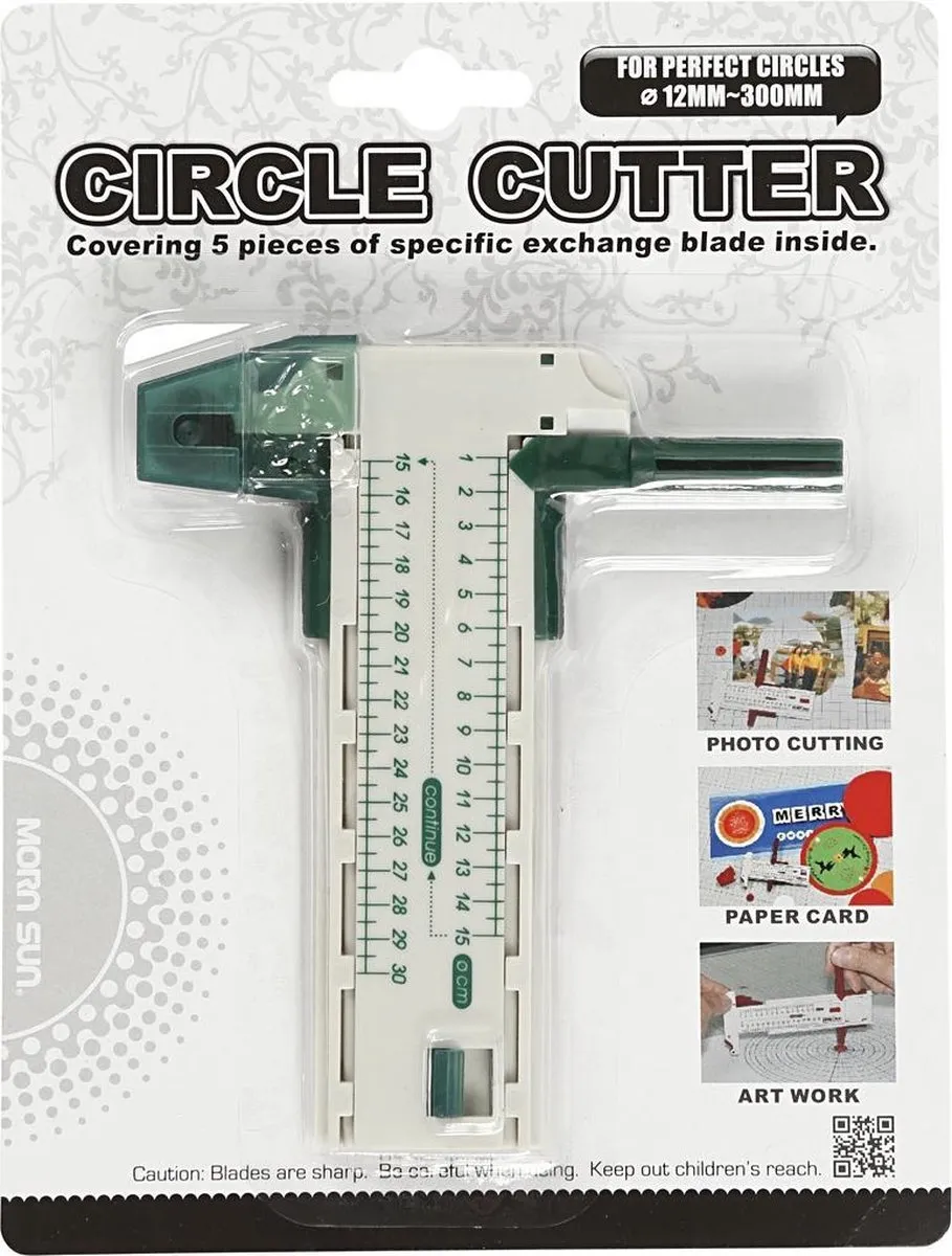 Creativ Company Cirkelsnijder 7,5 cm - Wit/ Groen