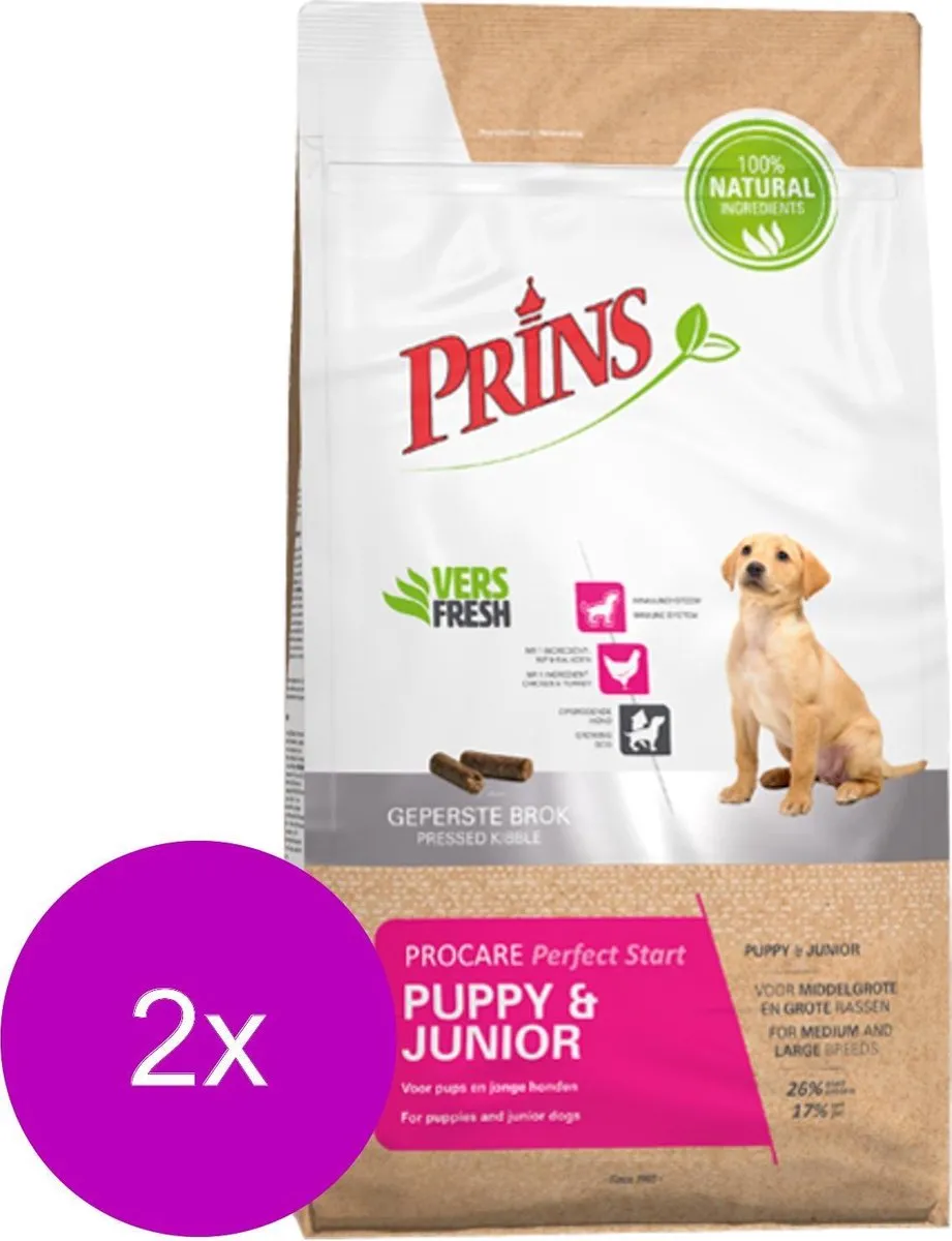 Prins Procare Puppy & Junior Gevogelte Hondenvoer - 2x3kg