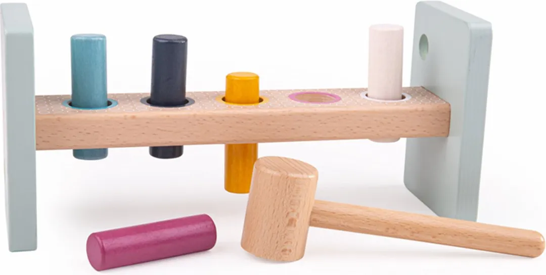 BIGJIGS Houten Hamerspel FSC - Multikleur