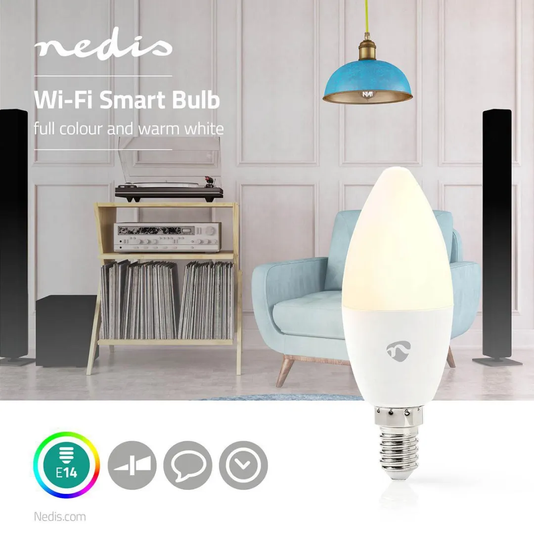 Nedis SmartLife RGB/Warm Wit E14 Kaarslamp 350lm - Mat - 4.5W - afbeelding 6 van 6