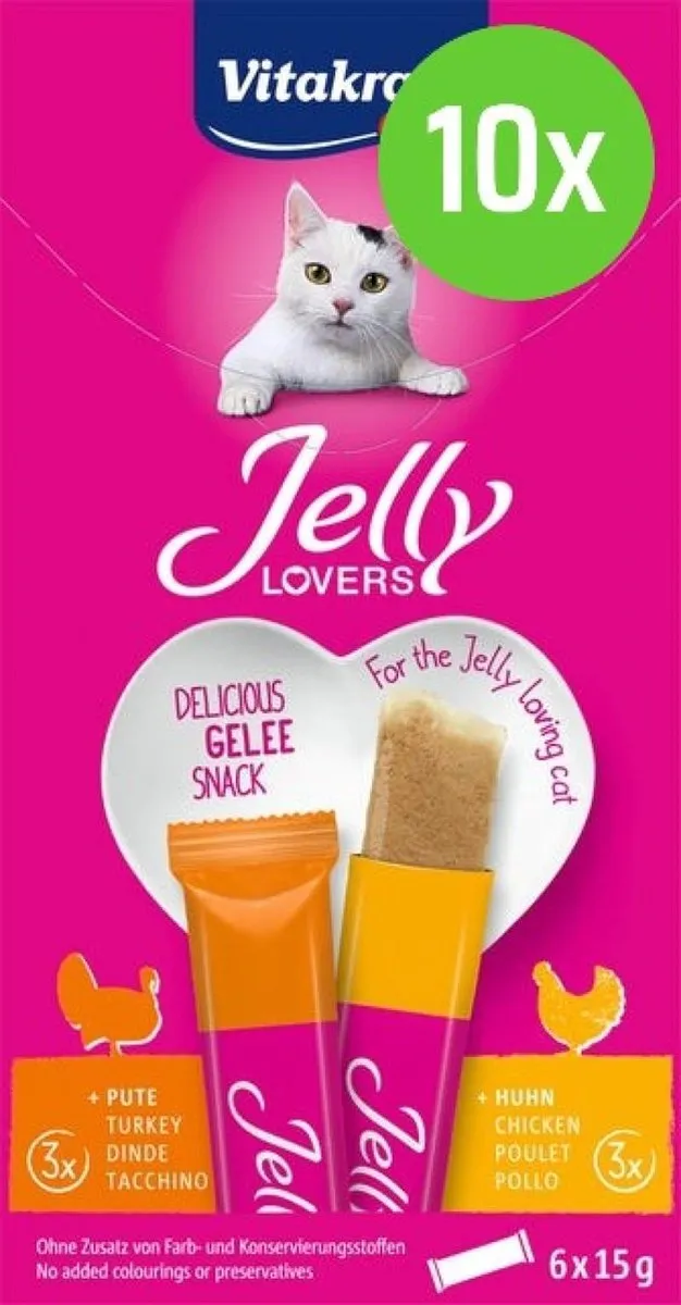 Vitakraft Kattensnack Jelly Lovers Kip & Kalkoen