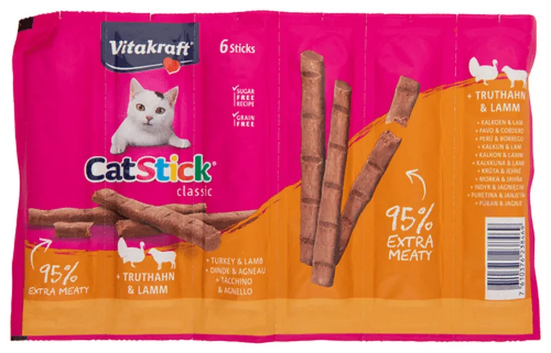 Vitakraft Cat Stick Adult Kalkoen & Lam