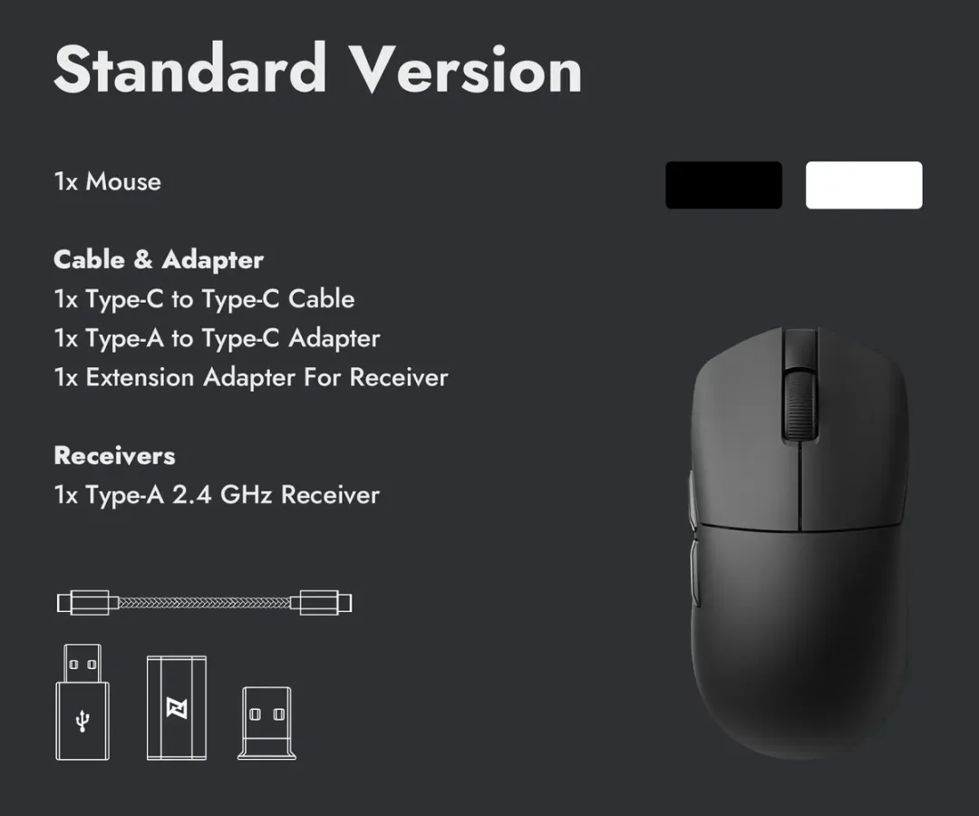 Keychron Lemokey G1 G1-A4 Gamingmuis - Wit