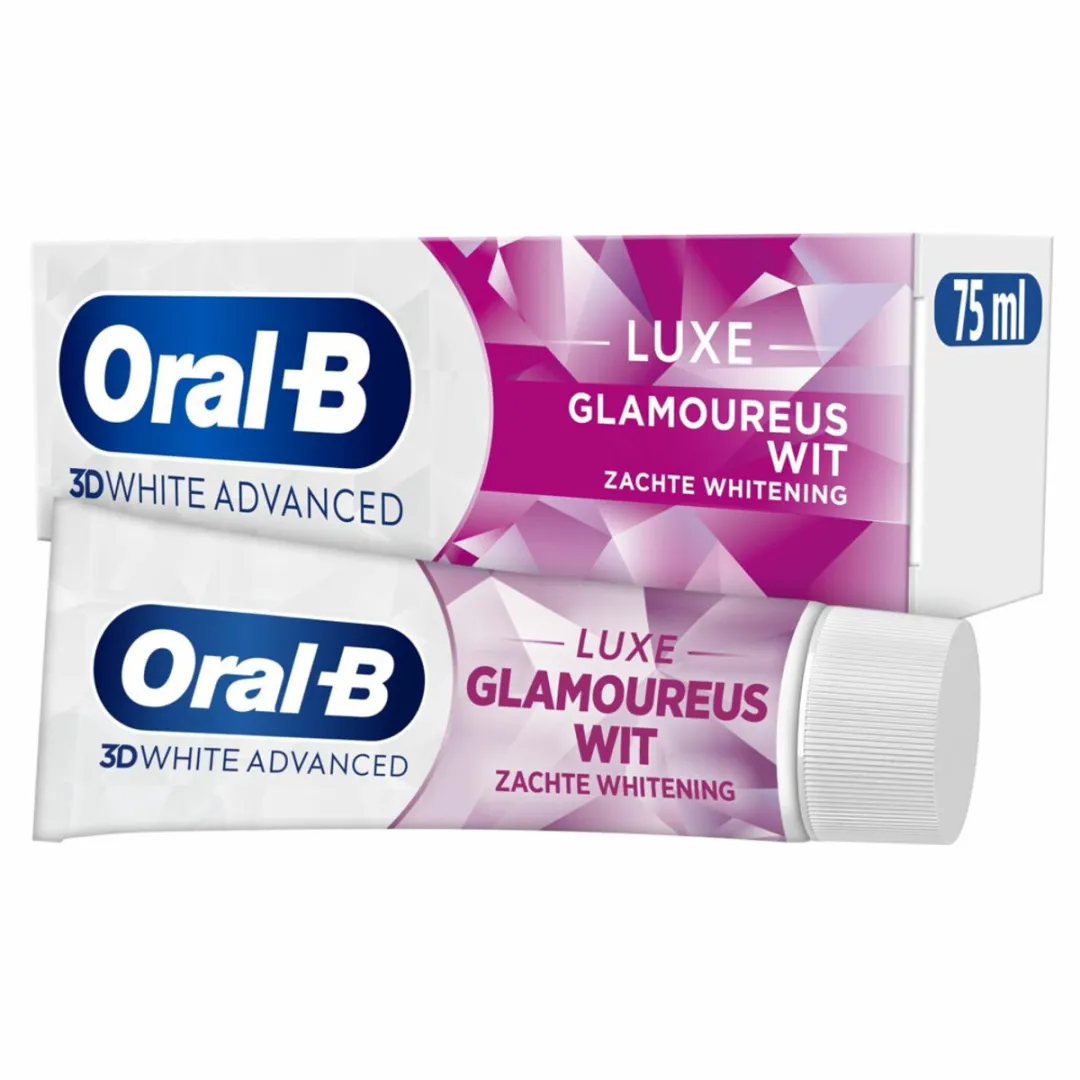 Oral-B 3D White Advanced Tandpasta Glamorous White 75ml - 4 Stuks