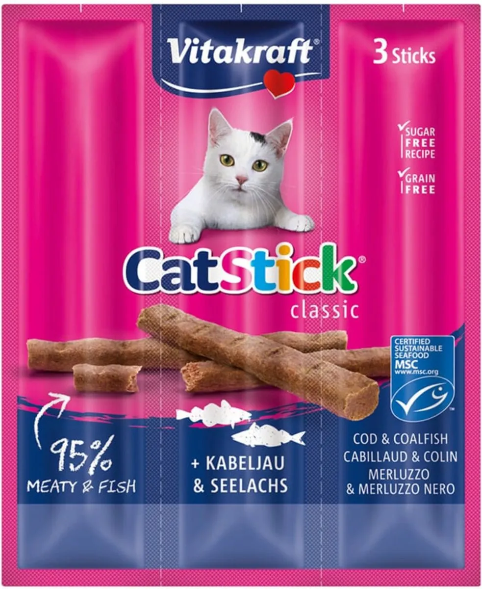 Vitakraft Catstick Mini Kabeljauw & Tonijn - 3 Sticks - afbeelding 6 van 6