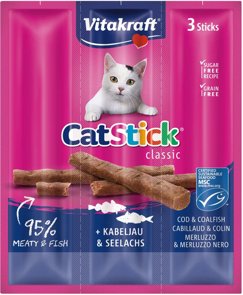 Vitakraft Catstick Mini Kabeljauw & Tonijn - 3 Sticks