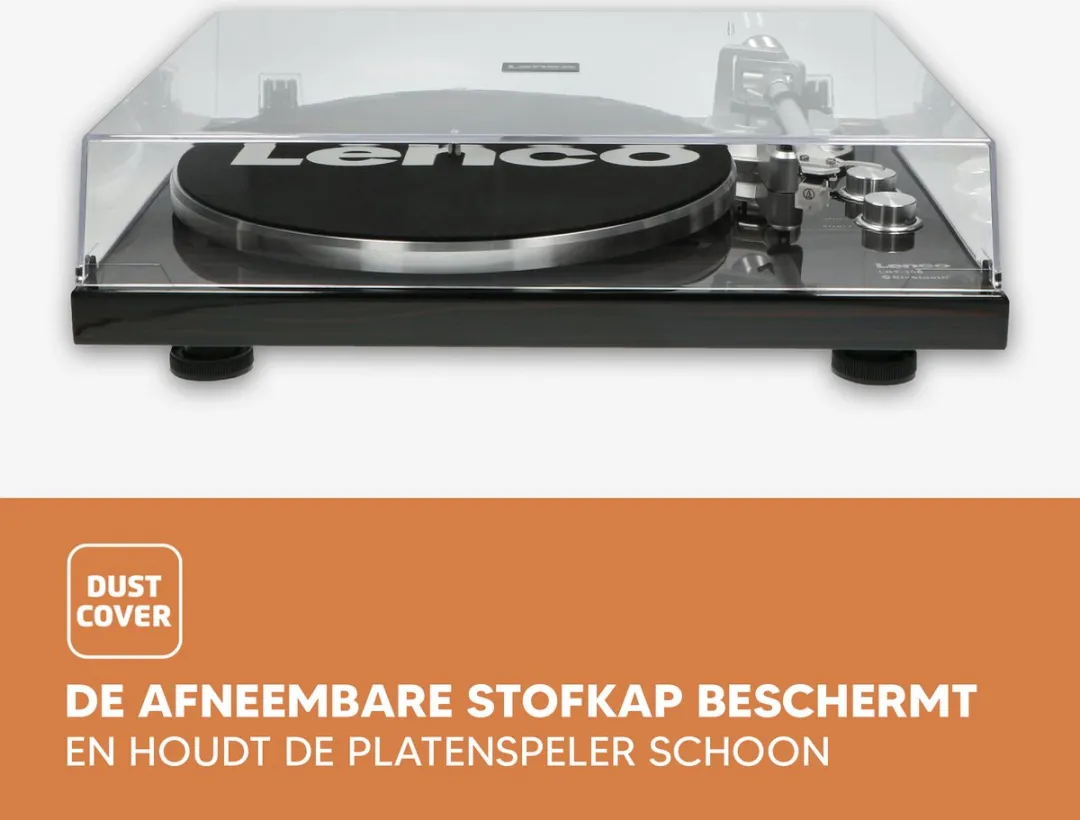 Lenco LBT-188WA Platenspeler Bundel - Walnoot + Cleaning Kit