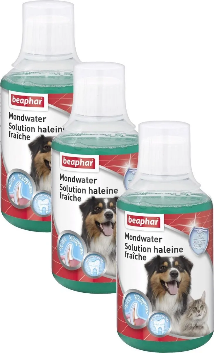 Beaphar Mondwater Hond/Kat 250ml - 3 Stuks