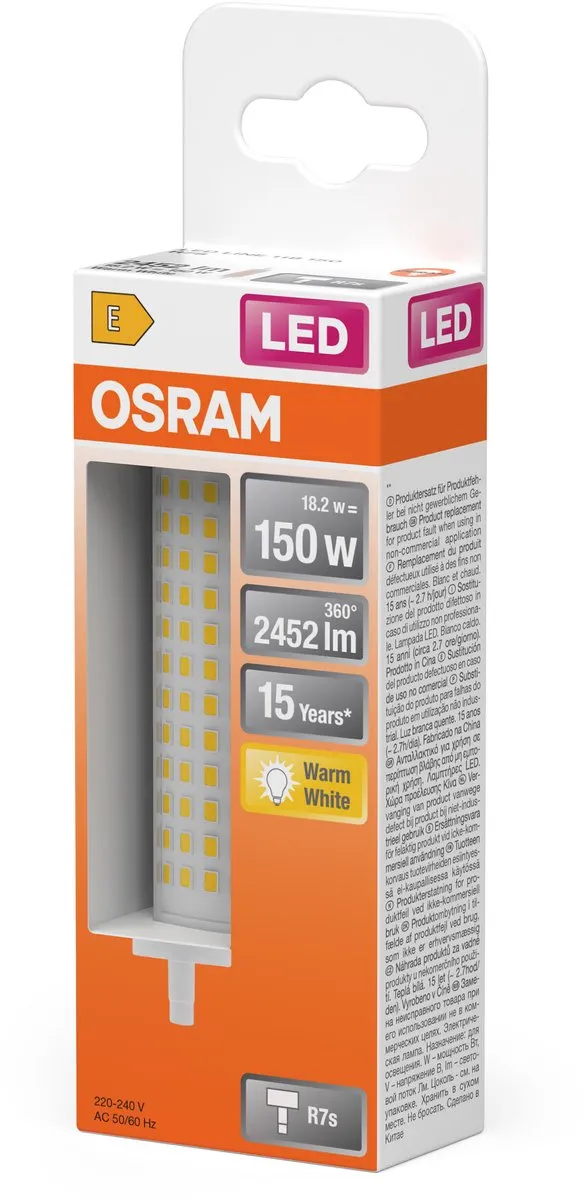 Osram LED Buis R7S 118mm 18,2W 2452lm Warm Wit