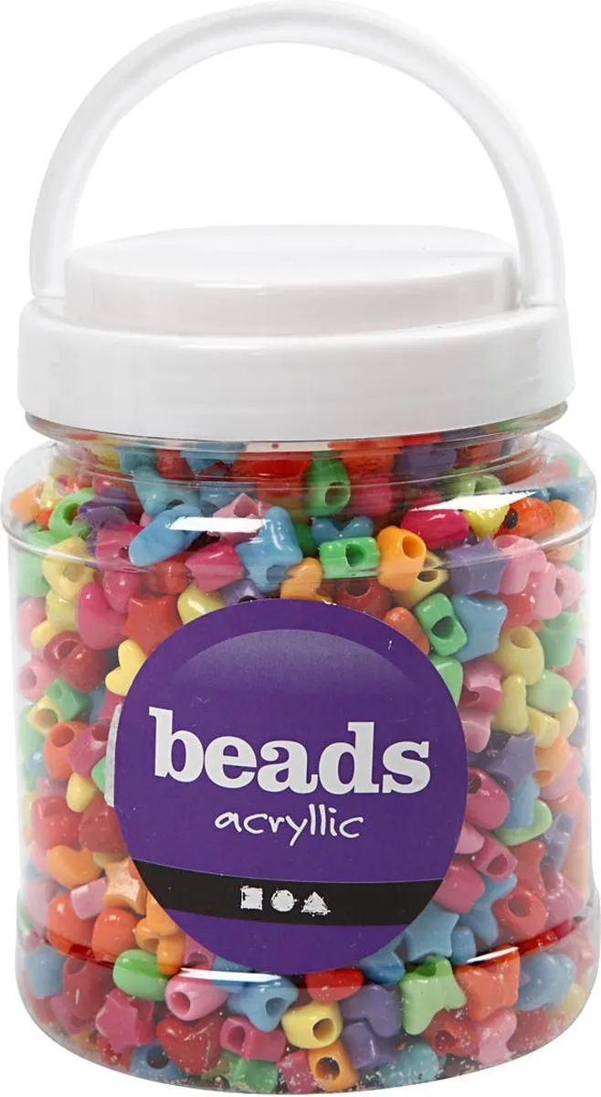 Creativ Company Plastic Kralen Figuren 10mm - Multi - 1530 Stuks