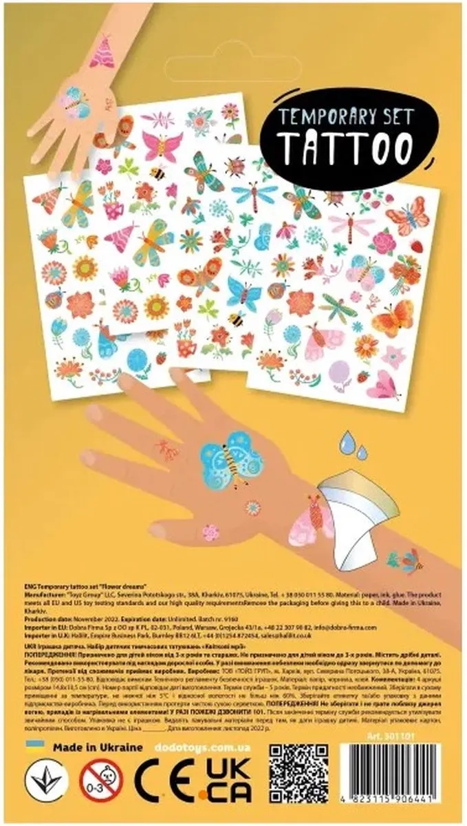 Dodo Toys Tattoo Stickers Flowers - 50 Stuks