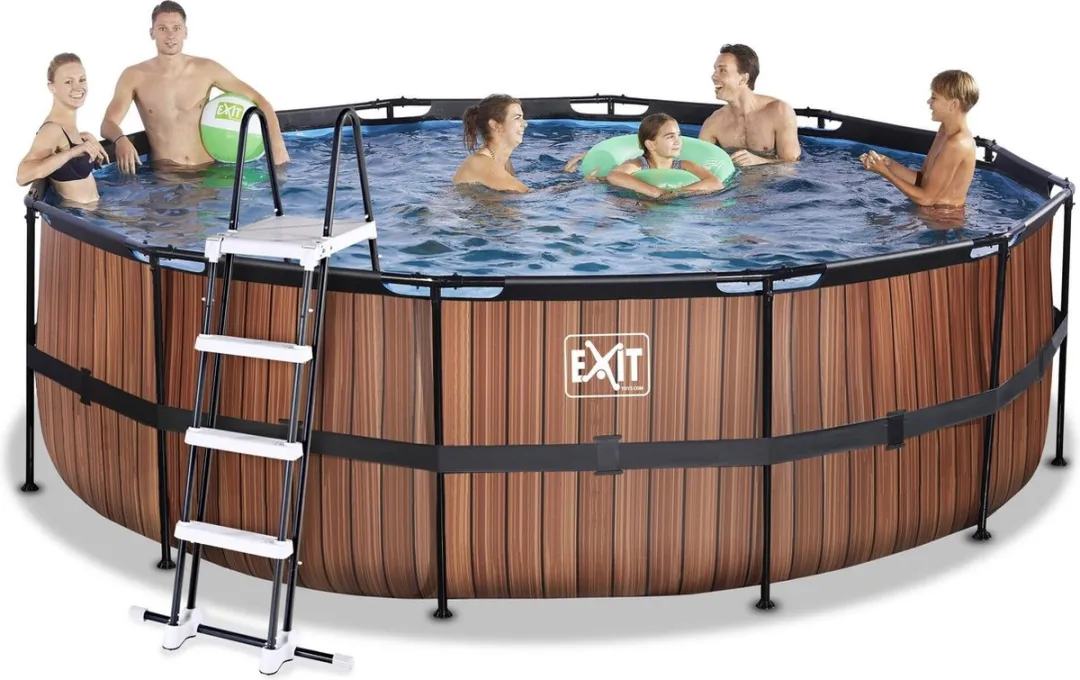 EXIT Wood Zwembad 450x122cm - Bruin