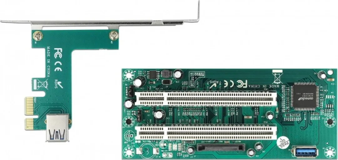 Delock PCIe Riserkaart x1 naar 2x PCI 32-bit - 60cm kabel