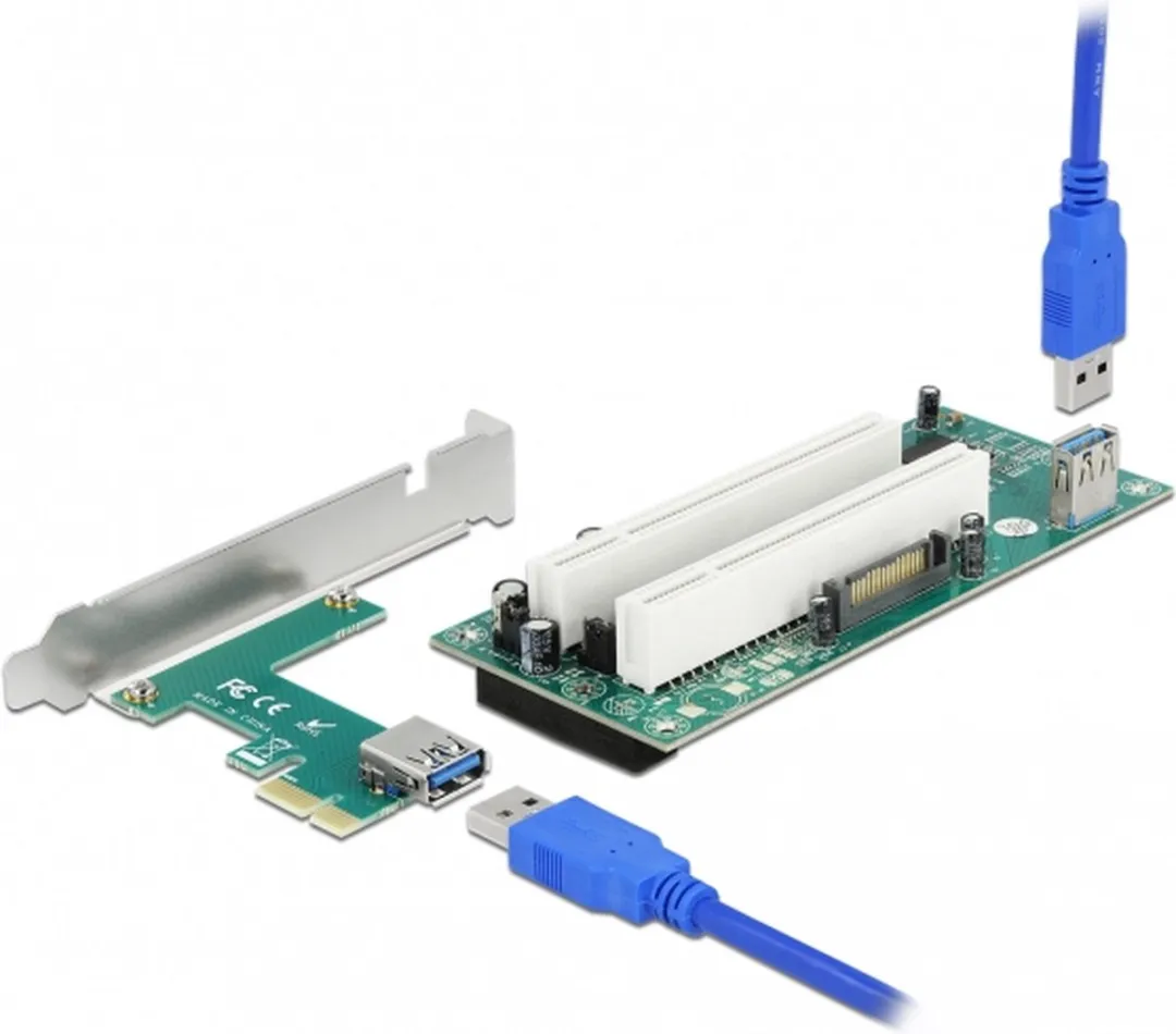 Delock PCIe Riserkaart x1 naar 2x PCI 32-bit