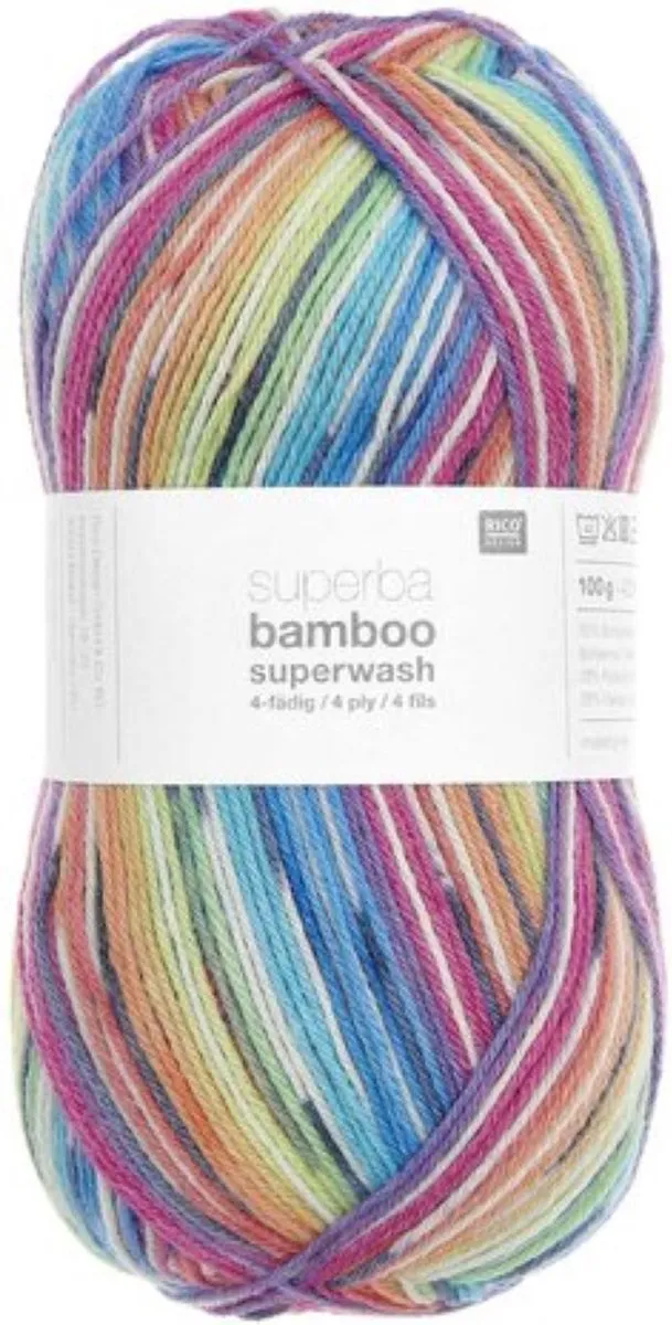 Rico Design Socks Bamboo Rainbow Sokkenwol 100g