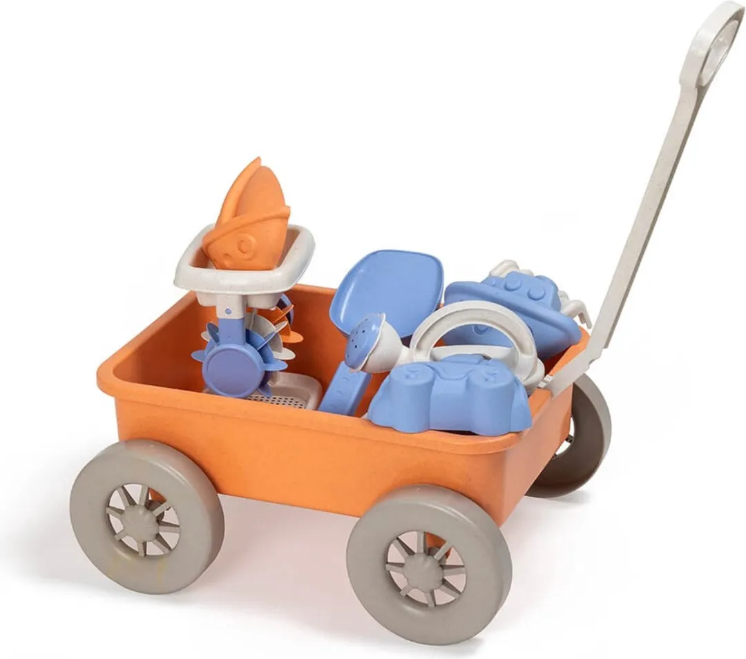 Eurekakids Bioplastic Strandwagen 8-delig - Trekkar met accessoires