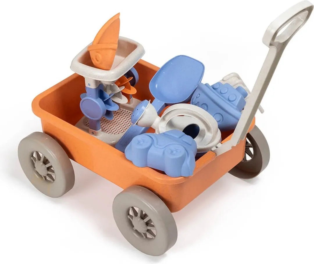 Eurekakids Bioplastic Strandwagen 8-delig - Trekkar met accessoires