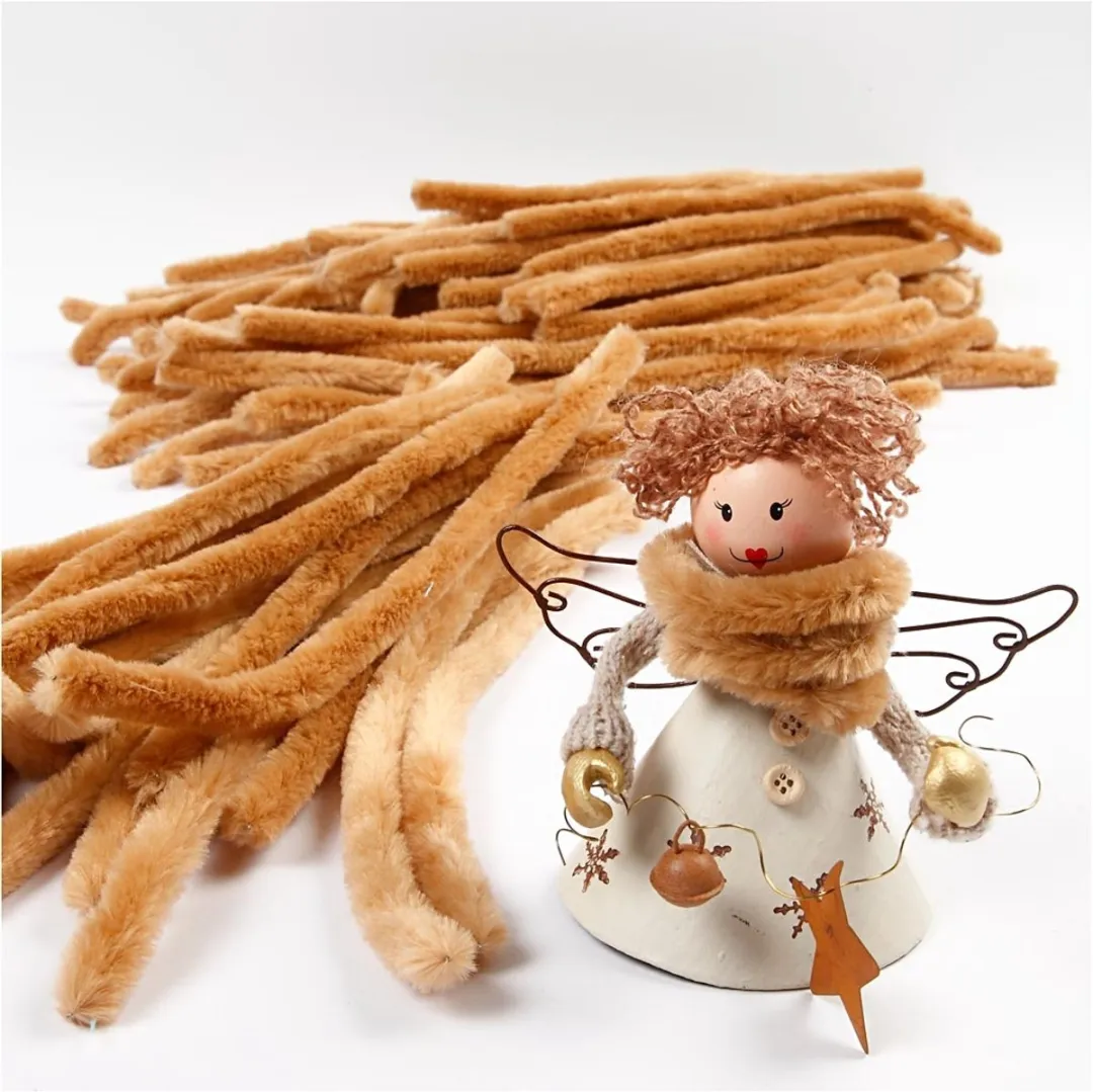 Creativ Company Chenilledraad Beige 6mm - 30cm - 50 Stuks