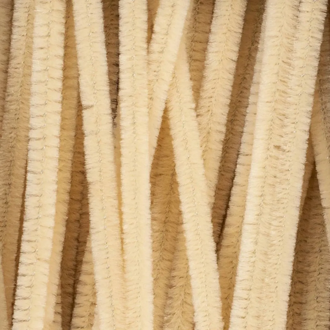 Creativ Company Chenilledraad Beige 6mm - 30cm - 50 Stuks