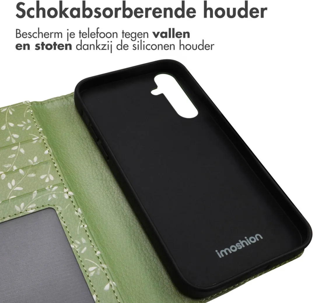 Imoshion Galaxy A55 Hoesje Green Flowers - 3 Pasjes