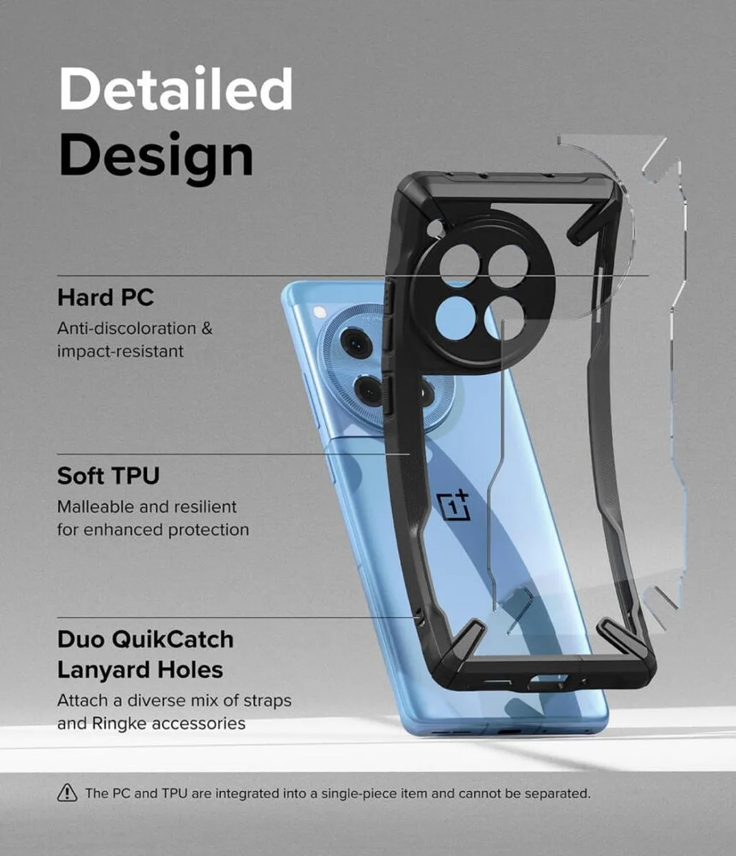 Ringke Fusion X Hoesje OnePlus 12R - Militaire Standaard - Zwart